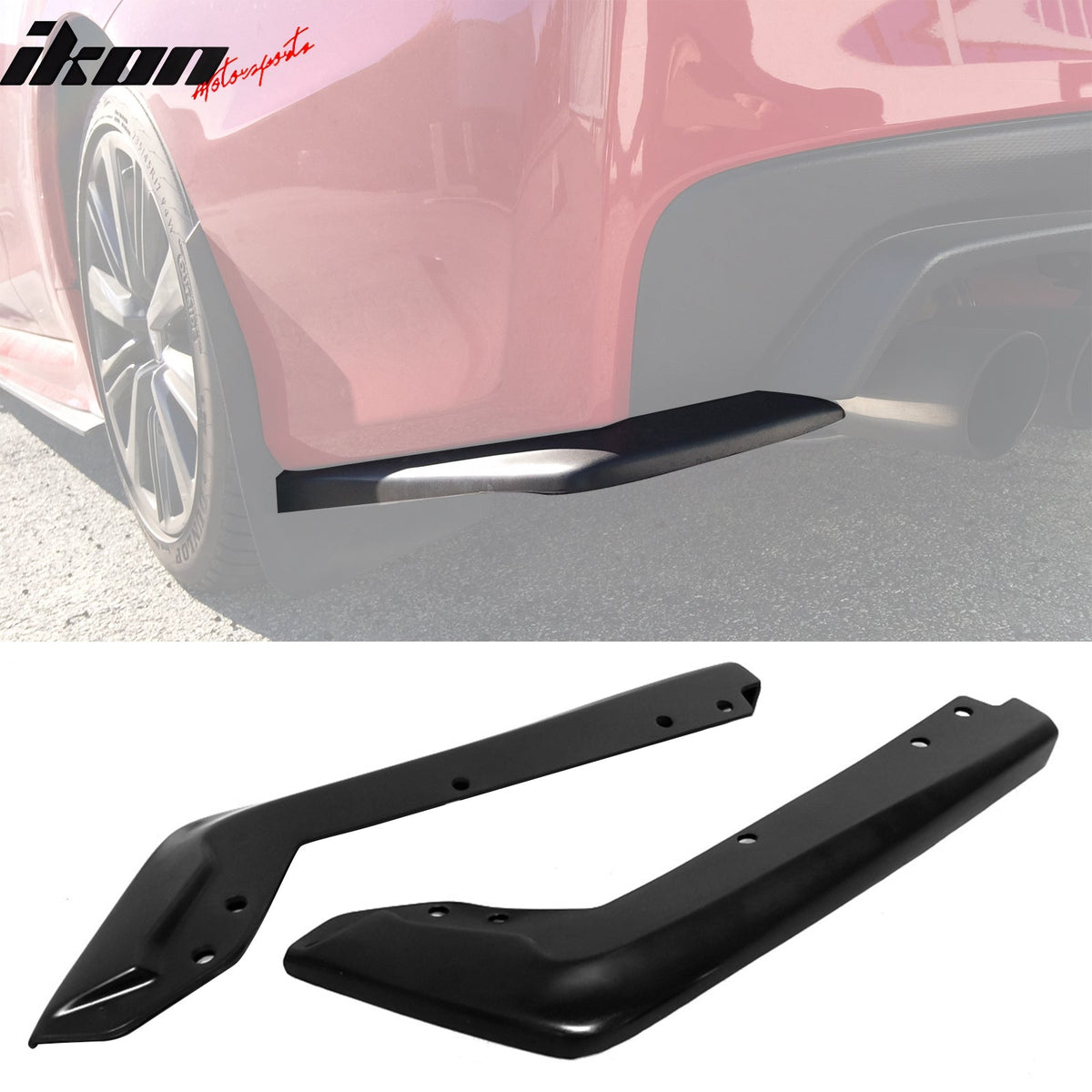 Rear Bumper Lip Lower Side Spat Valance for Universal 6.5" x 16" Unpainted