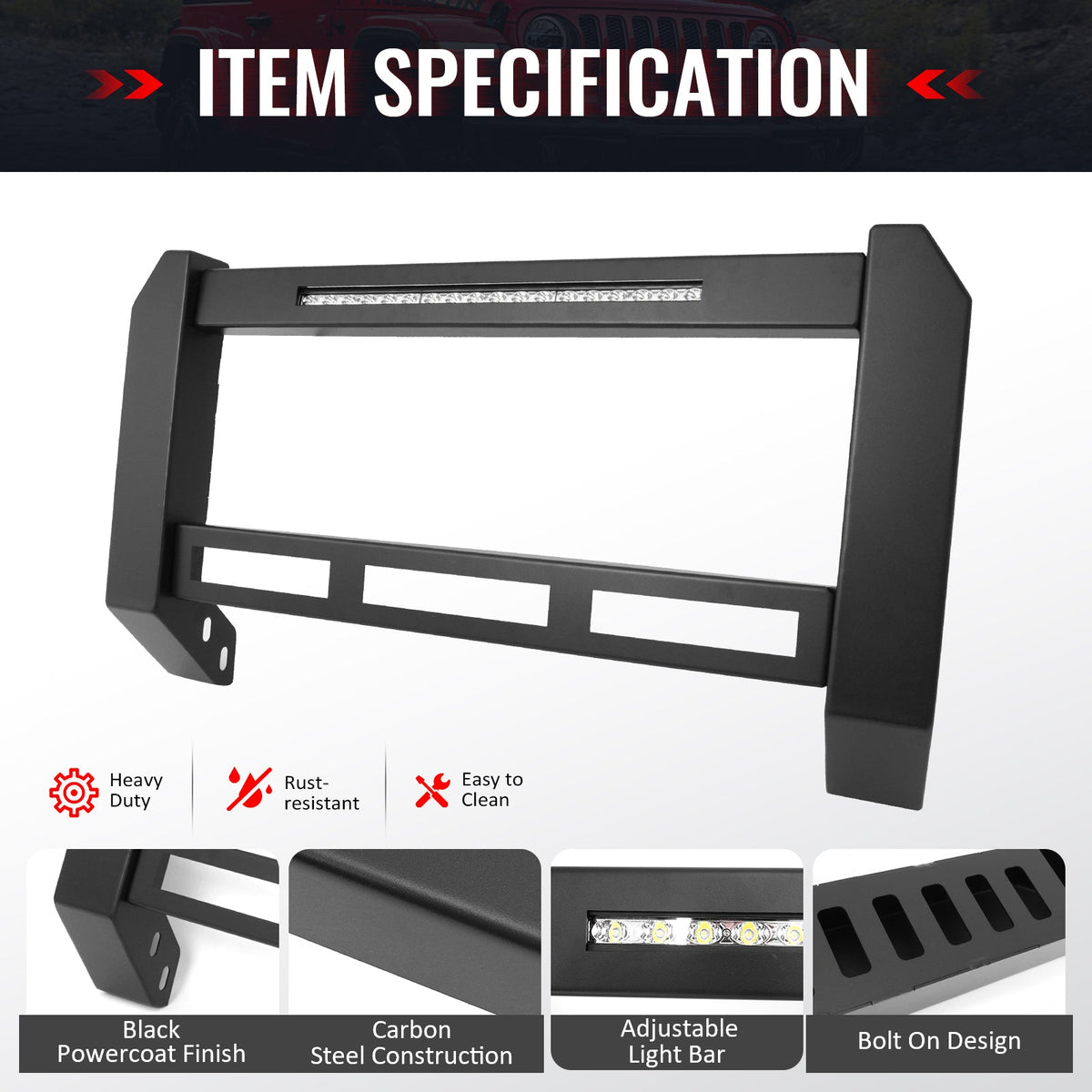 2015-2022 Chevy Colorado & GMC Canyon Brush Bumper Grille Guard W/LED