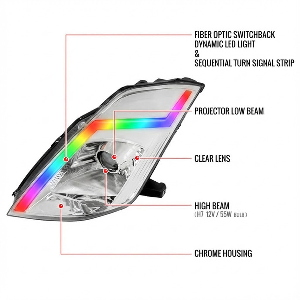 NTXGLOW RGB headlights (2003 - 2005 350z projector headlights)