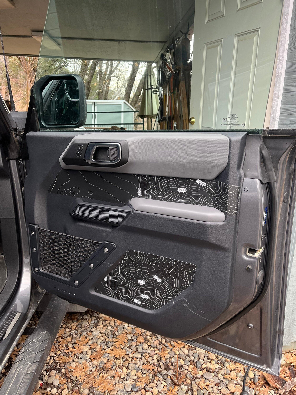 Topo Interior Lower Front Door Card Insert Overlays (Printed Series) - 2021+ Bronco 4 Door