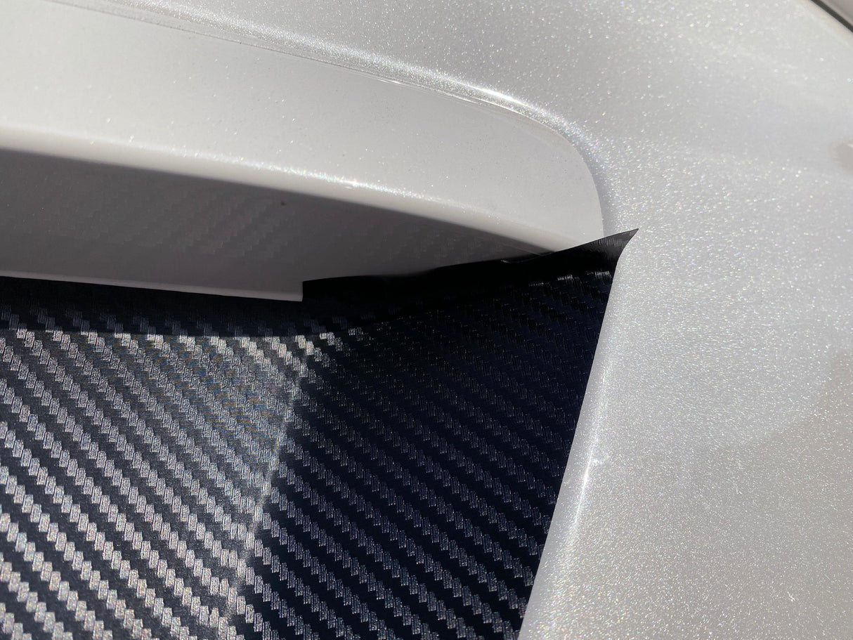 V1 3D Carbon License Plate Panel Black Out Overlays - 2015-2020 Subaru WRX / STI