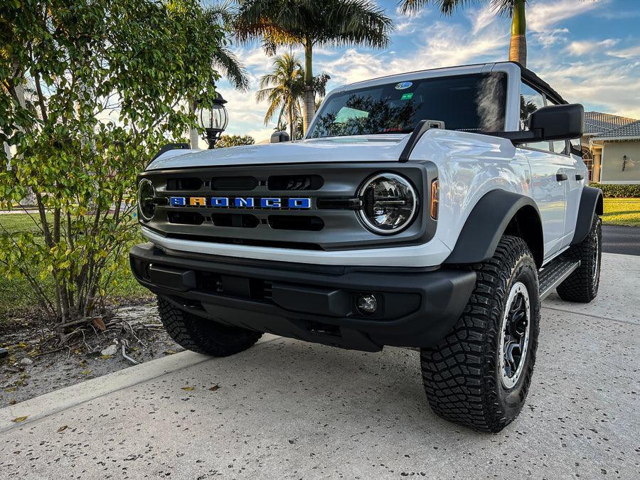 V2 Smoked Shortie Style Light Bar Overlays - 2021+ Bronco (Standard Headlights)