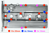 JDC Titanium Valve Cover Hardware Kit | Mitsubishi Evo 4-9