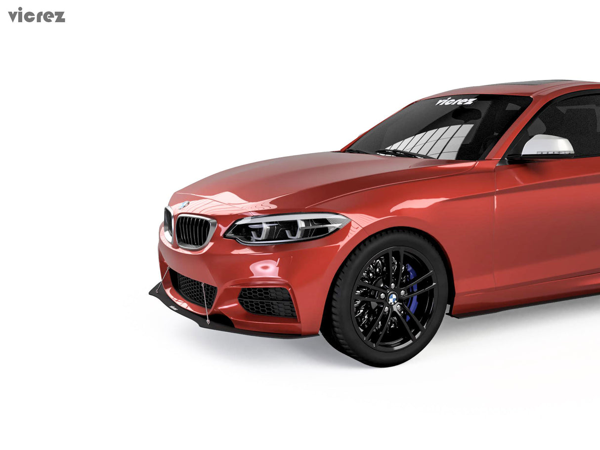 2014-2019 BMW 2 Series VZ Style Front Bumper Splitter - Vicrez