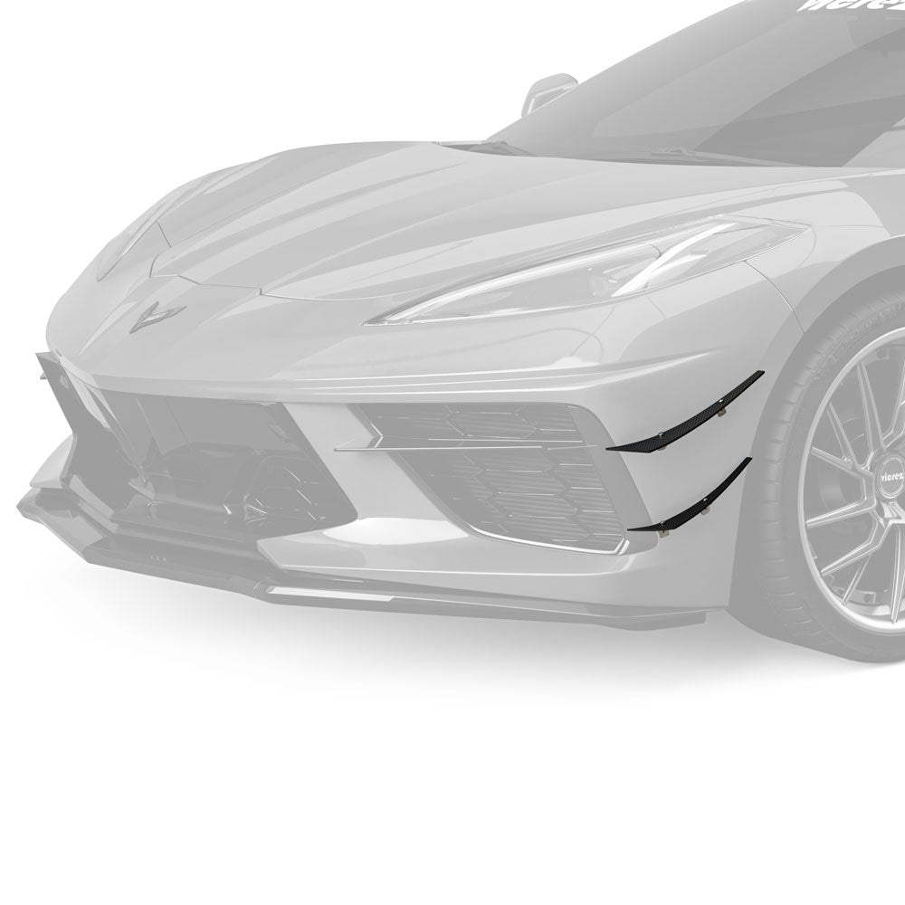 2020-2026 Chevrolet Corvette C8 2VR + 1VR Front Bumper Canards - Vicrez