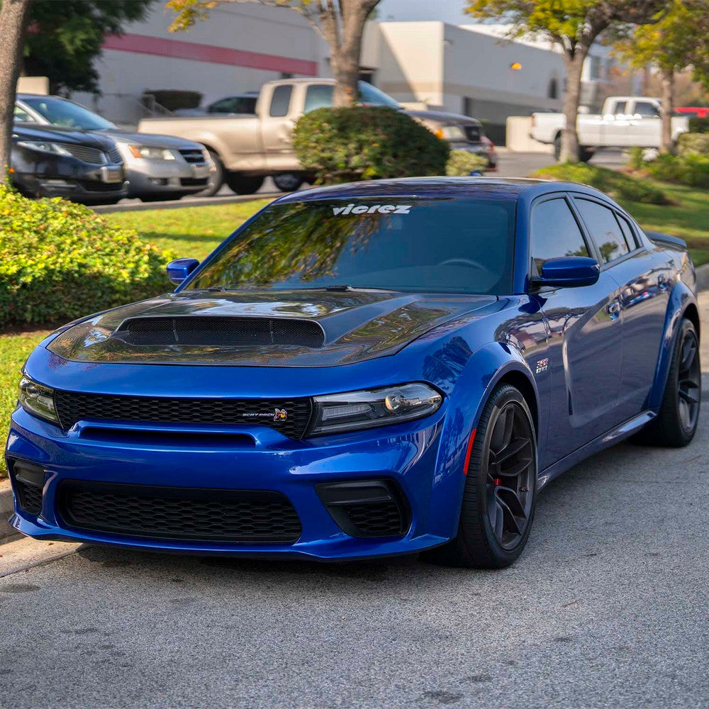 2015-2023 Dodge Charger Demon Style Vented Hood - Vicrez Carbon Fiber