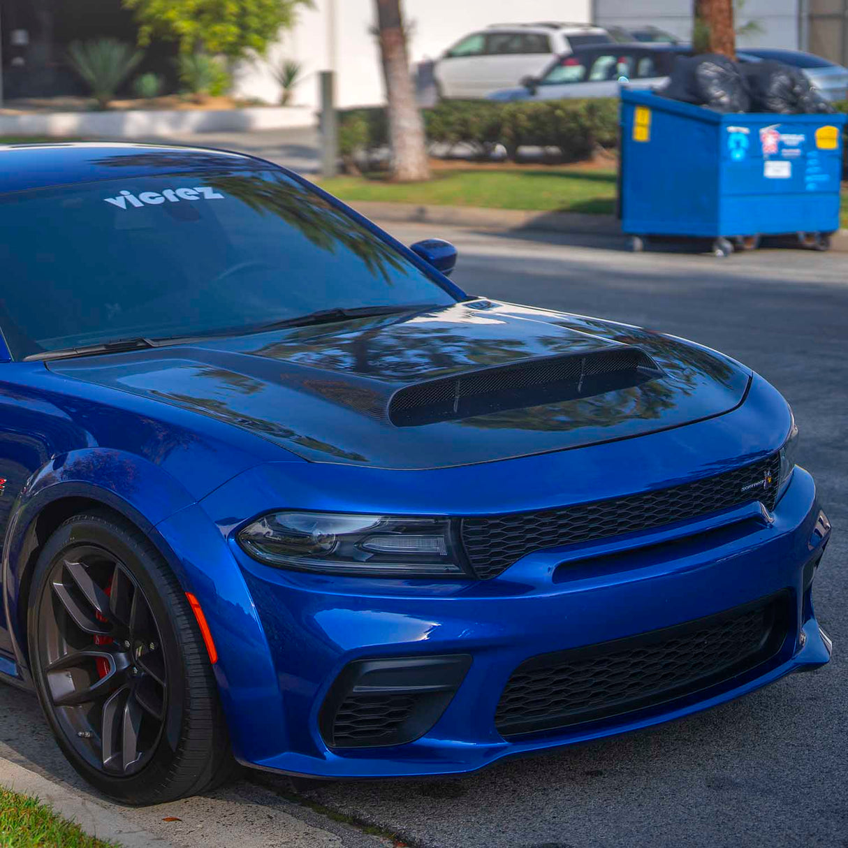 2015-2023 Dodge Charger Demon Style Vented Hood - Vicrez Carbon Fiber