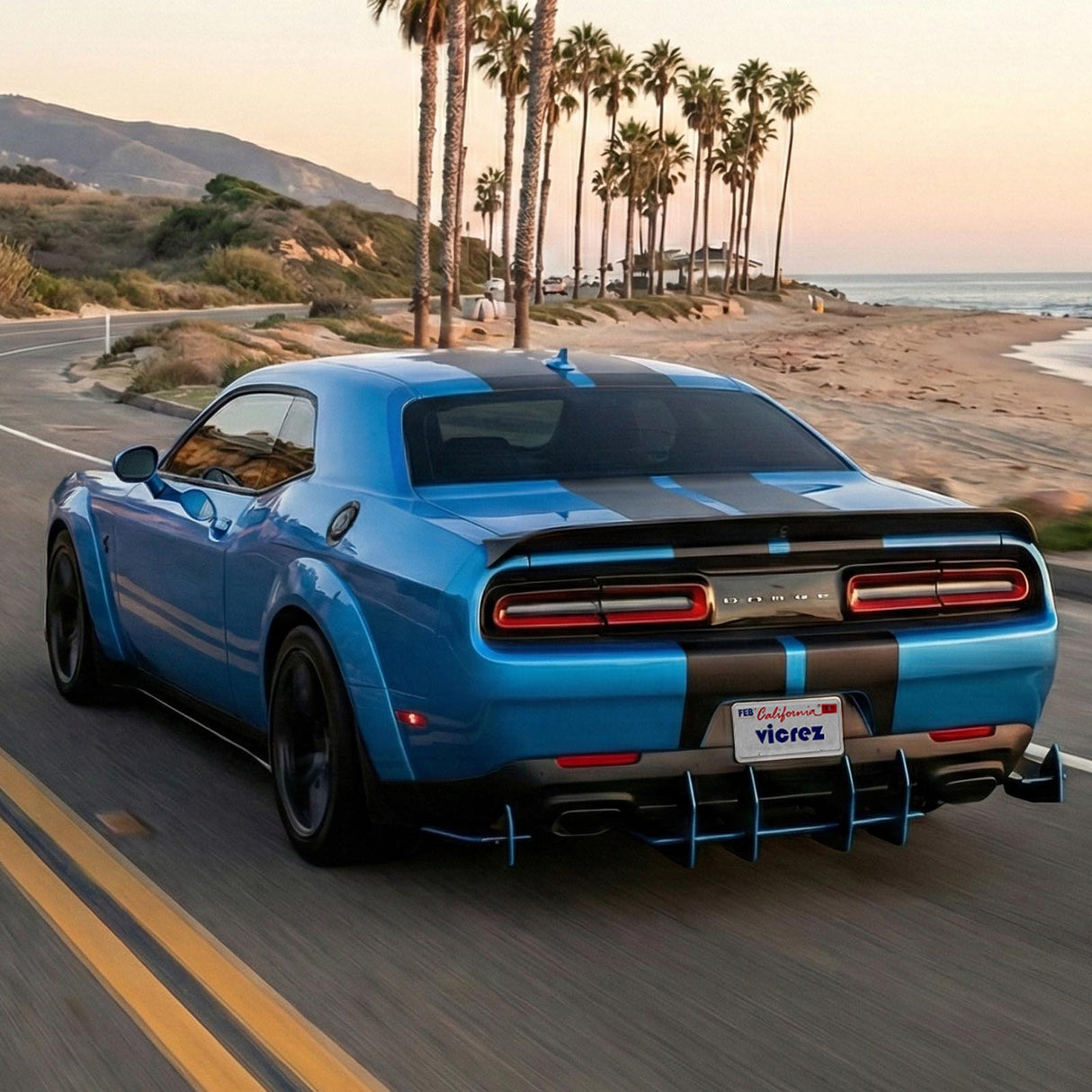 2008-2023 Dodge Challenger Centa VR2 Style Rear Diffuser - Vicrez