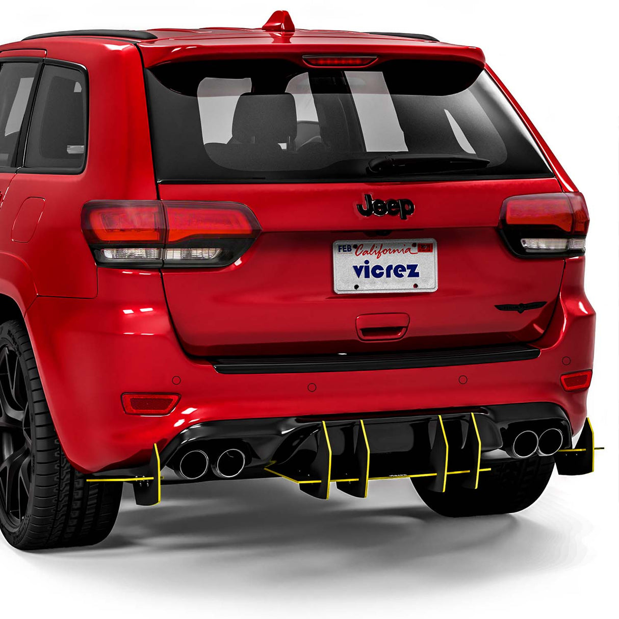 2017-2026 Jeep Grand Cherokee Centa VR2 Style Rear Diffuser - Vicrez