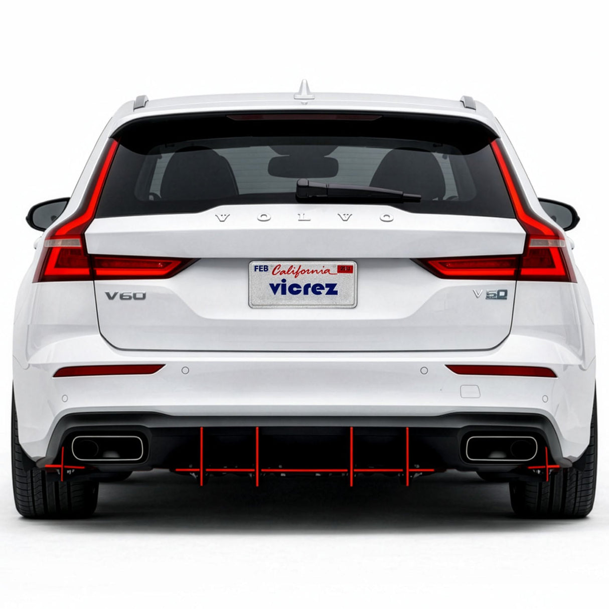 2019-2026 Volvo V60 Centa VR2 Style Rear Diffuser - Vicrez
