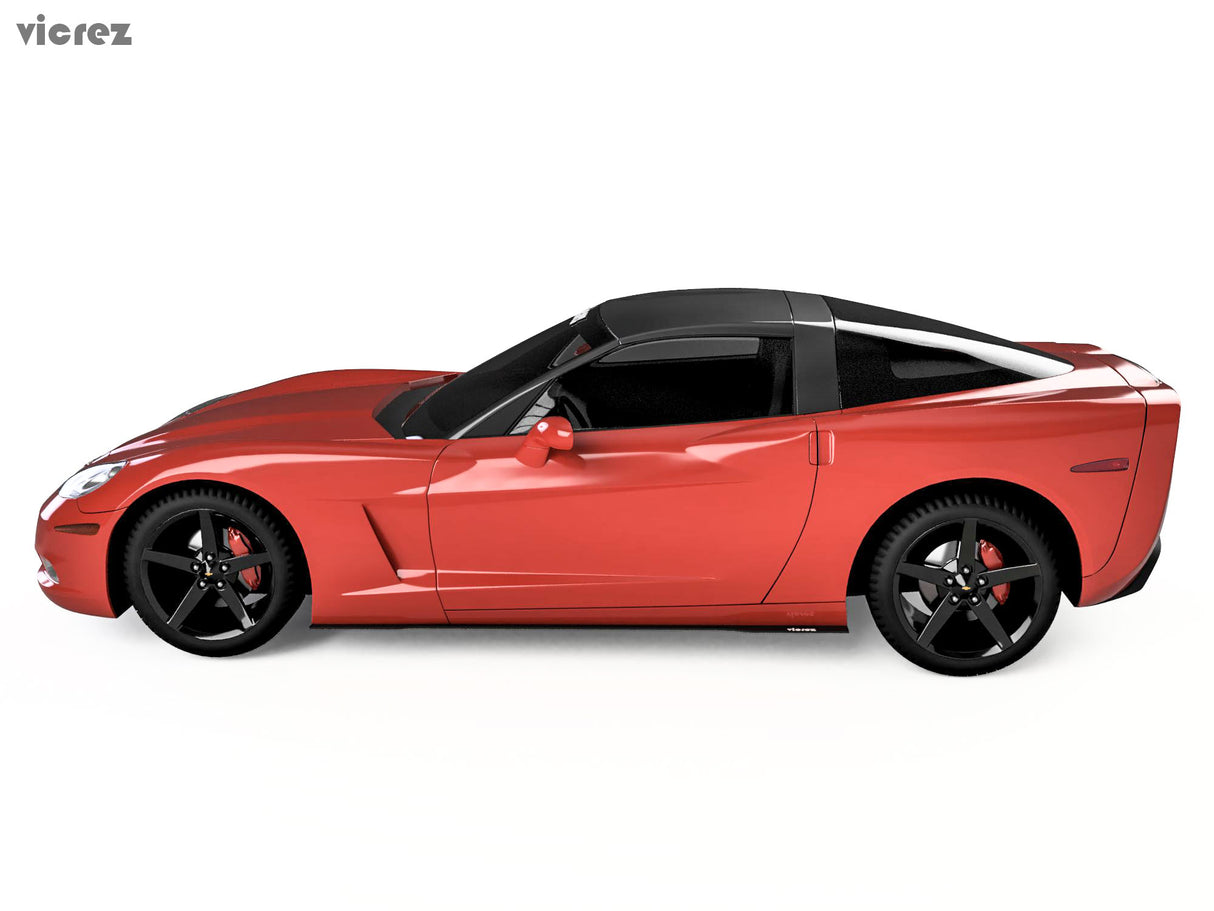2005-2013 Chevrolet Corvette C6 VZ Style Side Skirt Splitters - Vicrez