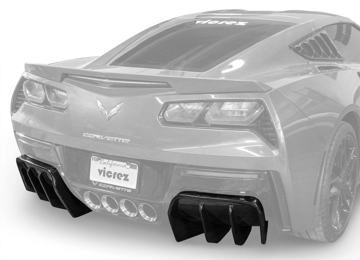 2014-2019 Chevrolet Corvette C7 VZ3 Style Rear Diffuser - Vicrez