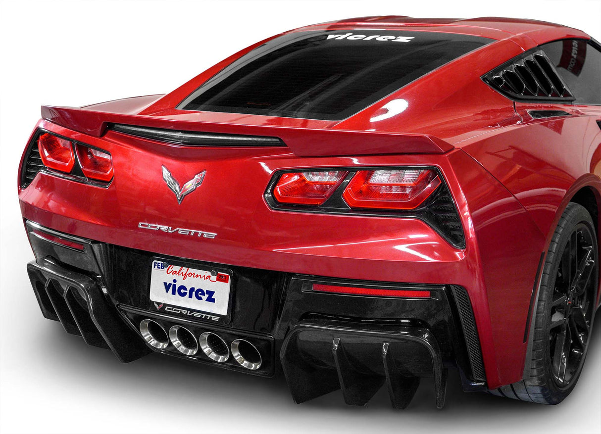 2014-2019 Chevrolet Corvette C7 VZ3 Style Rear Diffuser - Vicrez