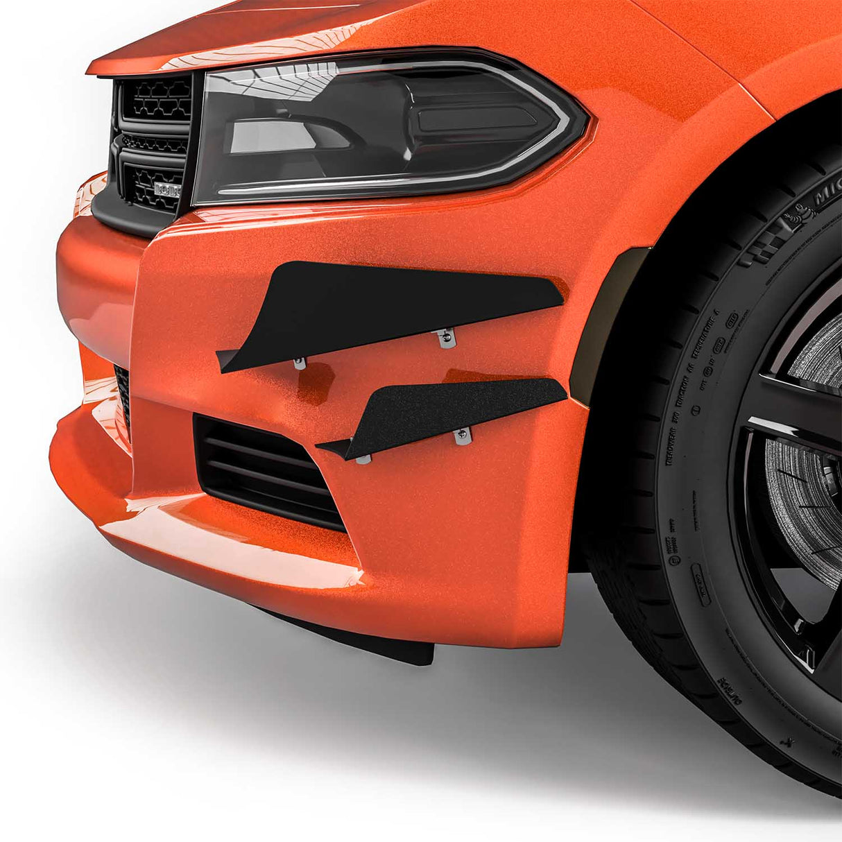 2015-2023 Dodge Charger SXT CR3 + CR2 Style Front Bumper Canards - Vicrez