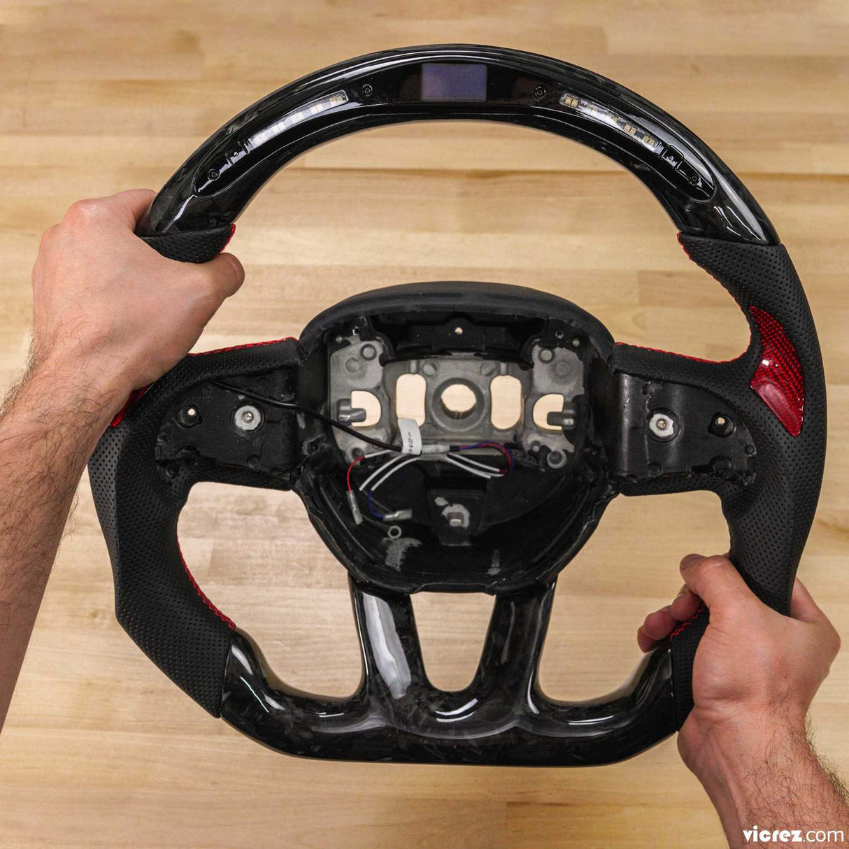 2015-2020 Jeep Grand Cherokee Carbon Fiber Steering Wheel+LED Dash - Vicrez