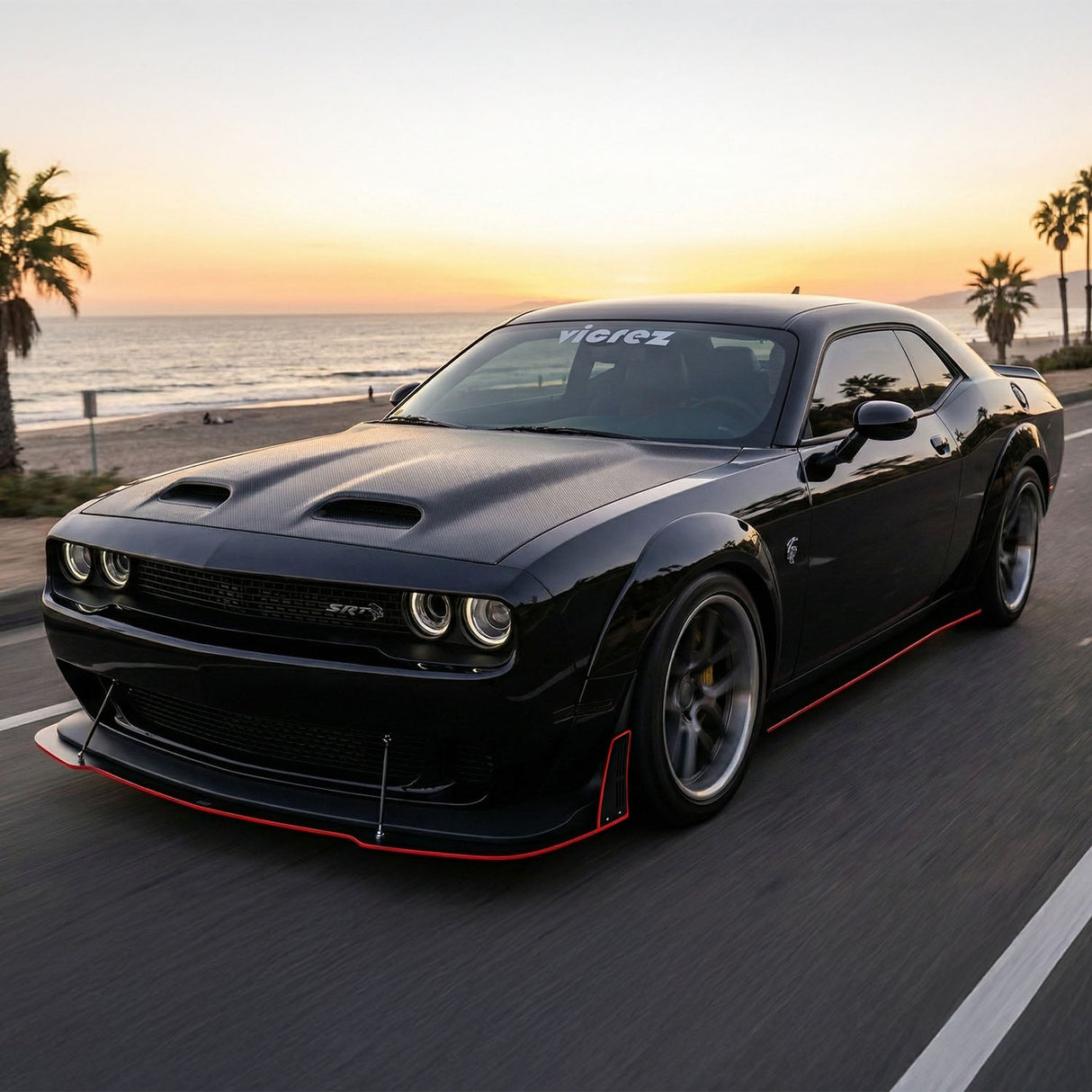 2015-2023 Dodge Challenger VZ Style Front Bumper Splitter - Vicrez