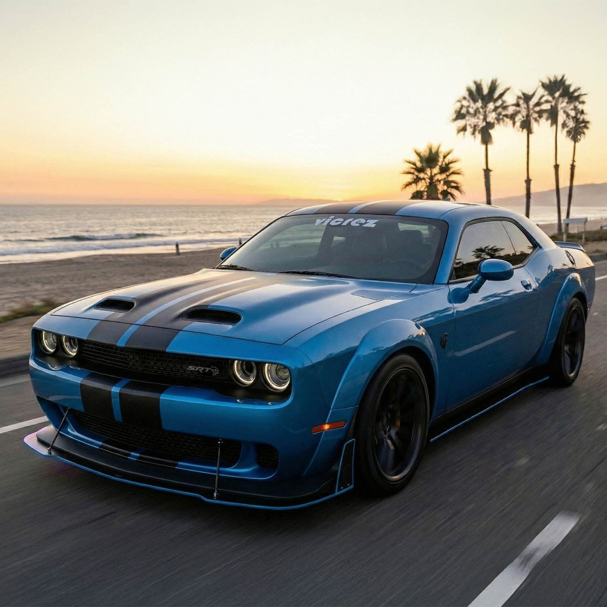 2015-2023 Dodge Challenger VZ Style Front Bumper Splitter - Vicrez