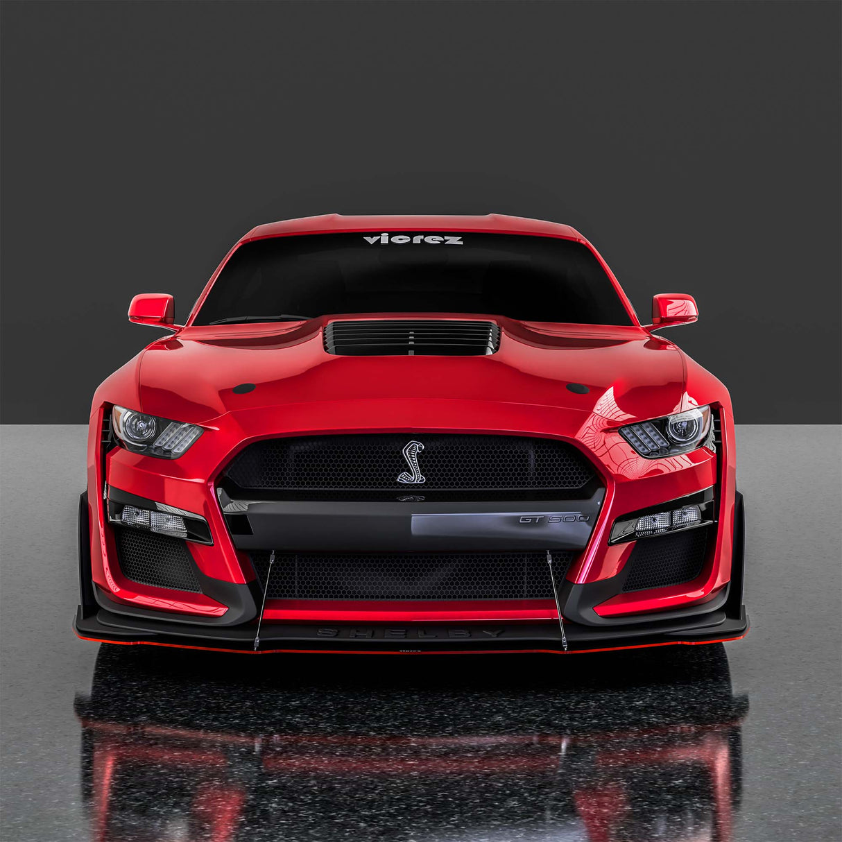 2018-2023 Ford Mustang GT500 Style Front Bumper Splitter - Vicrez