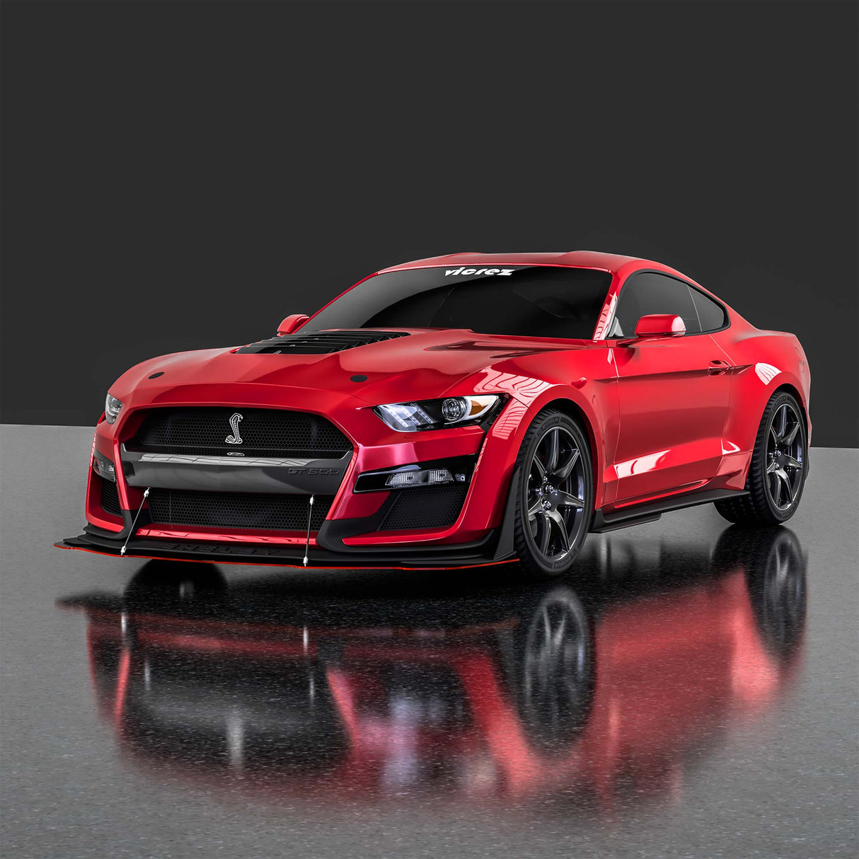 2018-2023 Ford Mustang GT500 Style Front Bumper Splitter - Vicrez
