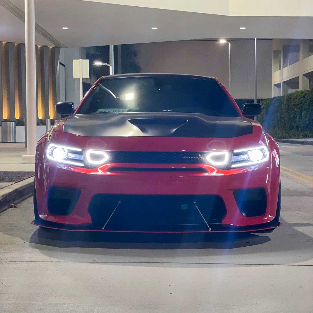 2020-2023 Dodge Charger Widebody Front Grille w/ LED Snorkel Lights - Vicrez