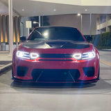 2020-2023 Dodge Charger Widebody Front Grille w/ LED Snorkel Lights - Vicrez