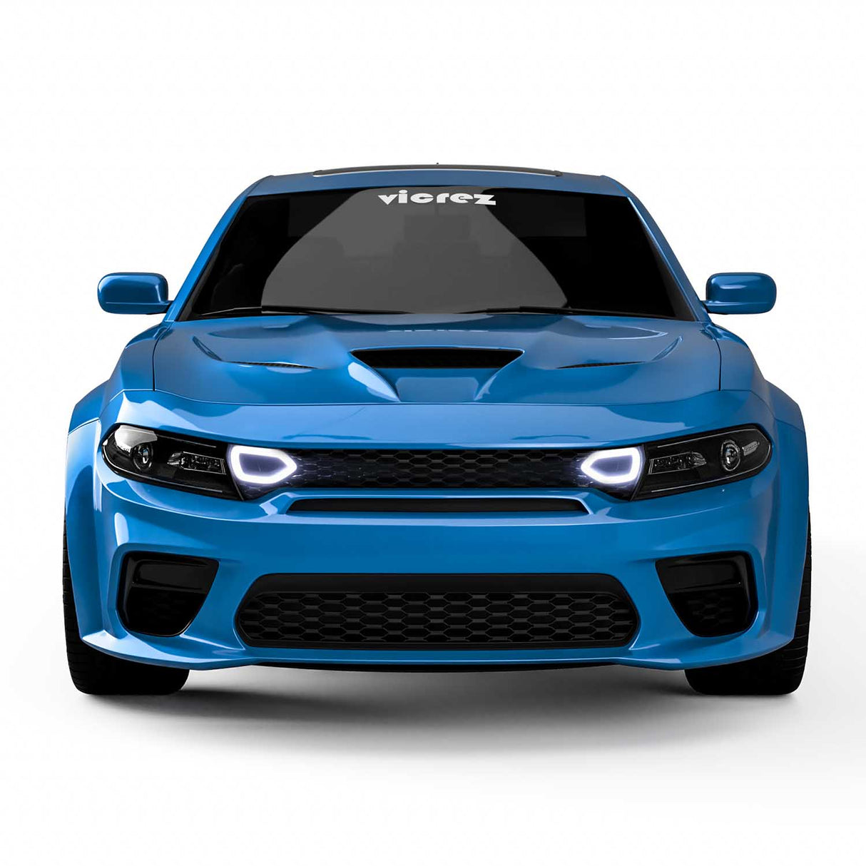 2020-2023 Dodge Charger Widebody Front Grille w/ LED Snorkel Lights - Vicrez