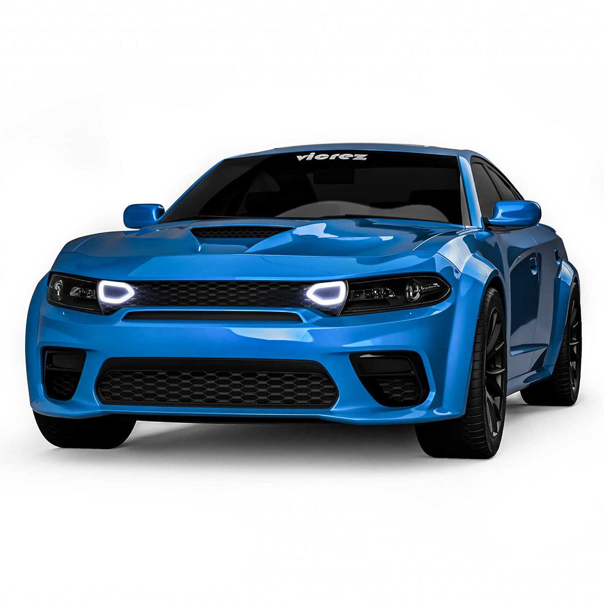 2020-2023 Dodge Charger Widebody Front Grille w/ LED Snorkel Lights - Vicrez