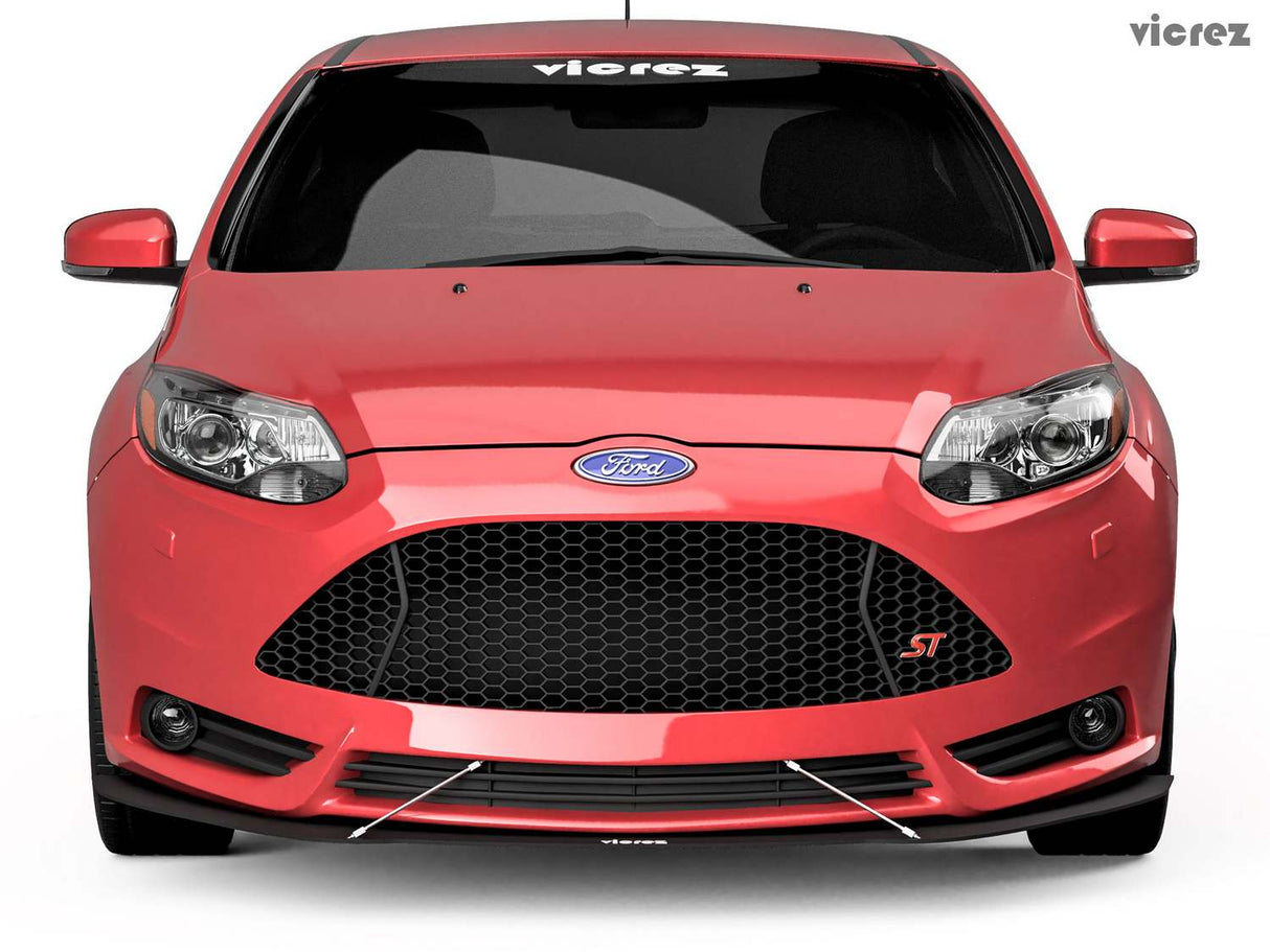 2011-2014 Ford Focus ST V Style Front Splitter - Vicrez