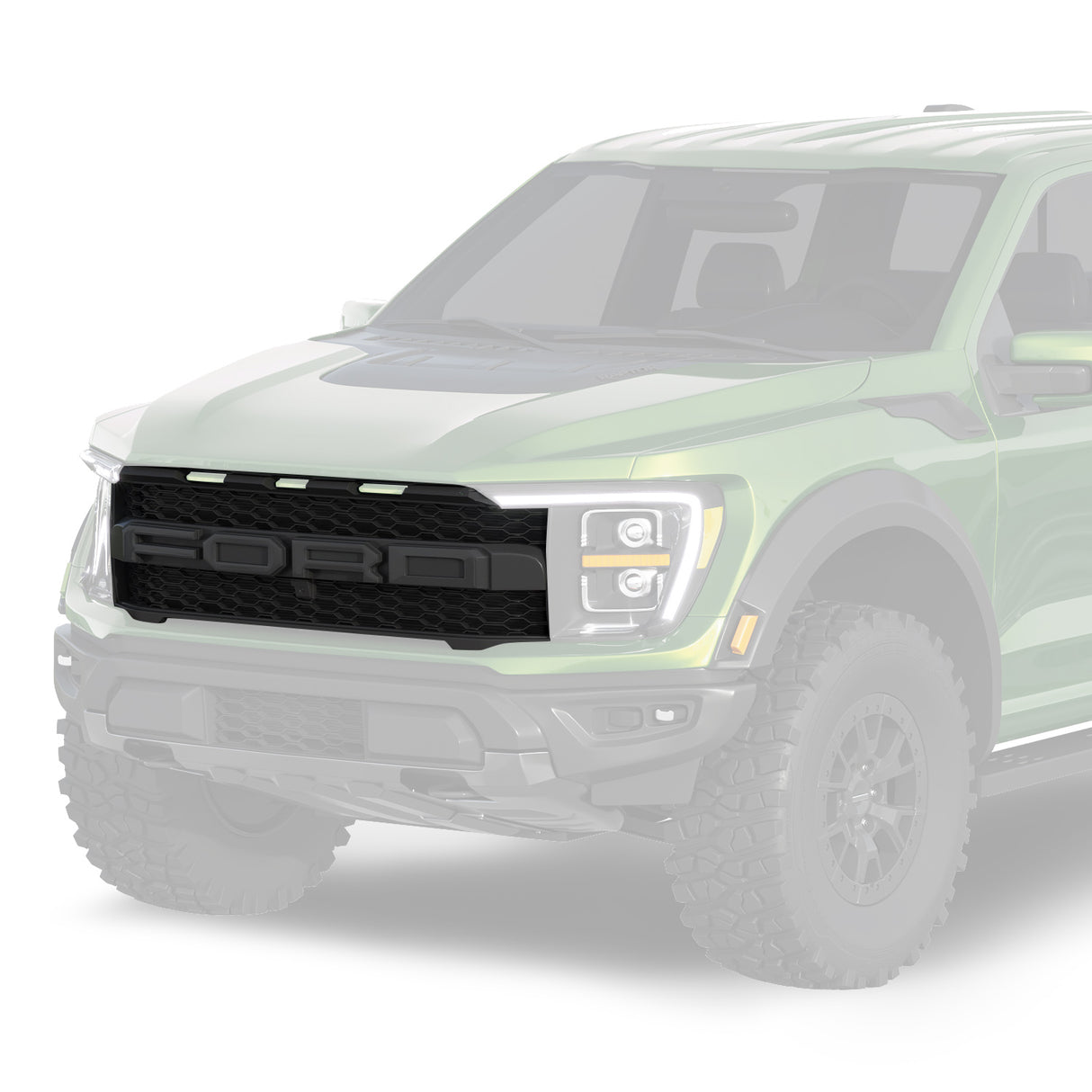 2021-2023 Ford F150 Raptor Style Grille with Light - Vicrez