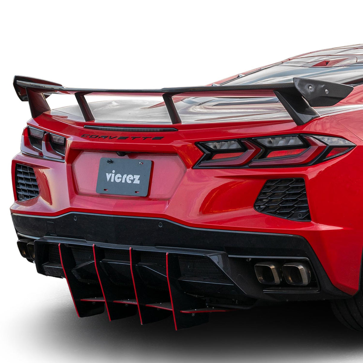 2020-2026 Chevrolet Corvette C8 High Wing Style Rear Spoiler - Vicrez Carbon Fiber