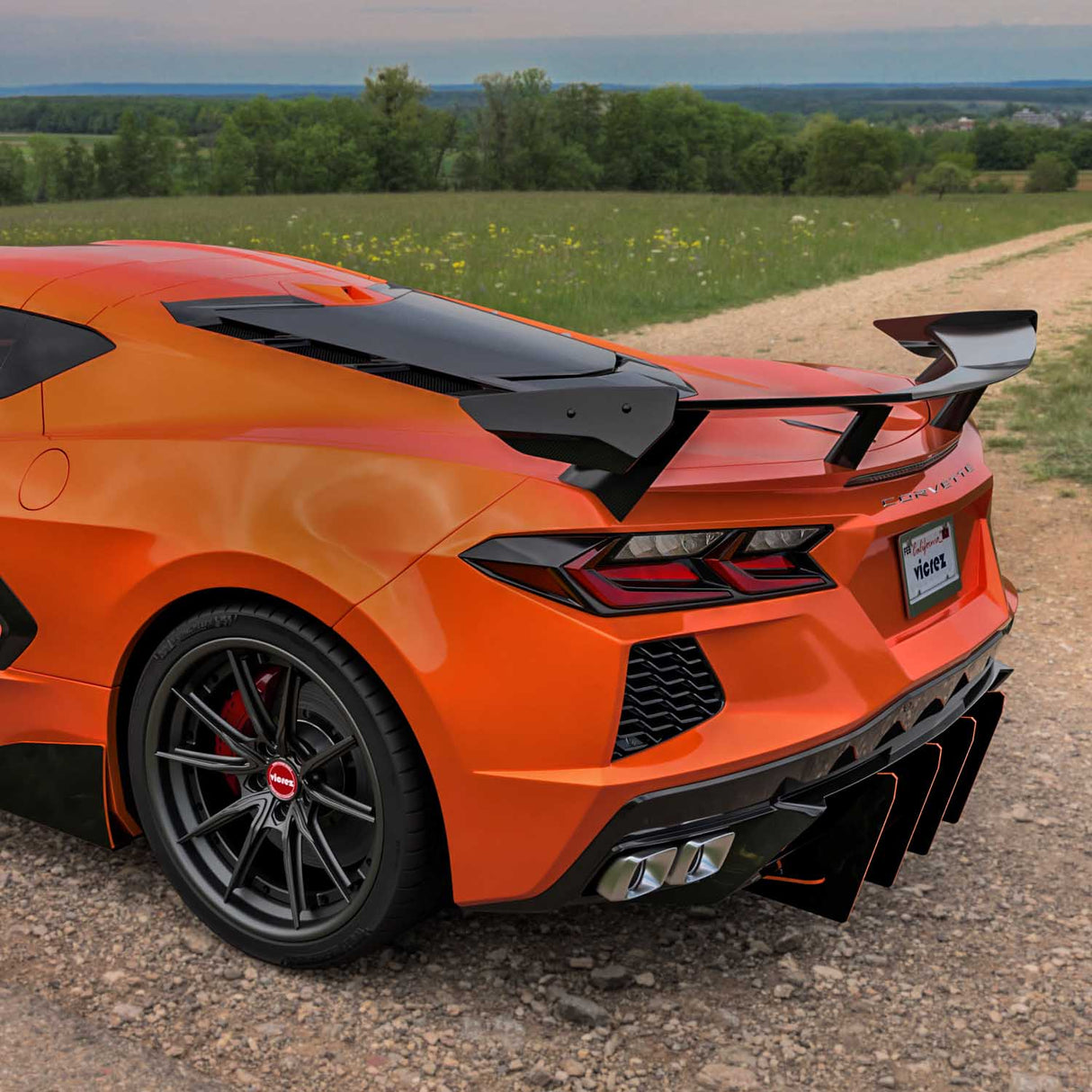 2020-2026 Chevrolet Corvette C8 High Wing Style Rear Spoiler - Vicrez Carbon Fiber