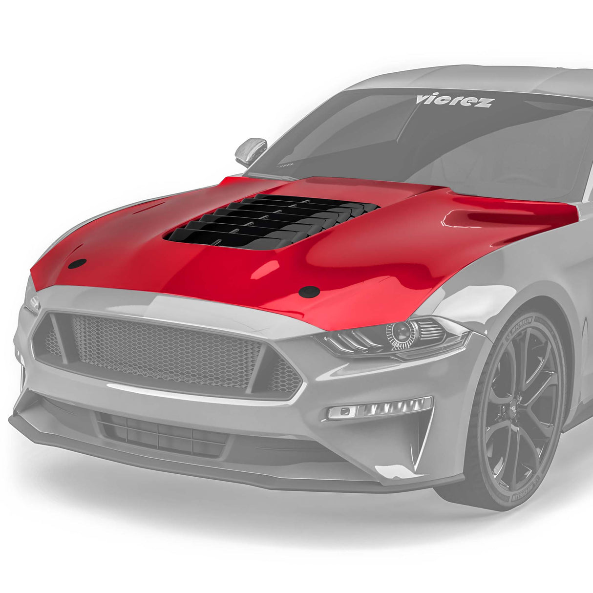 2018-2023 Ford Mustang GT500 Style Hood W/ Air Vent Scoop - Vicrez