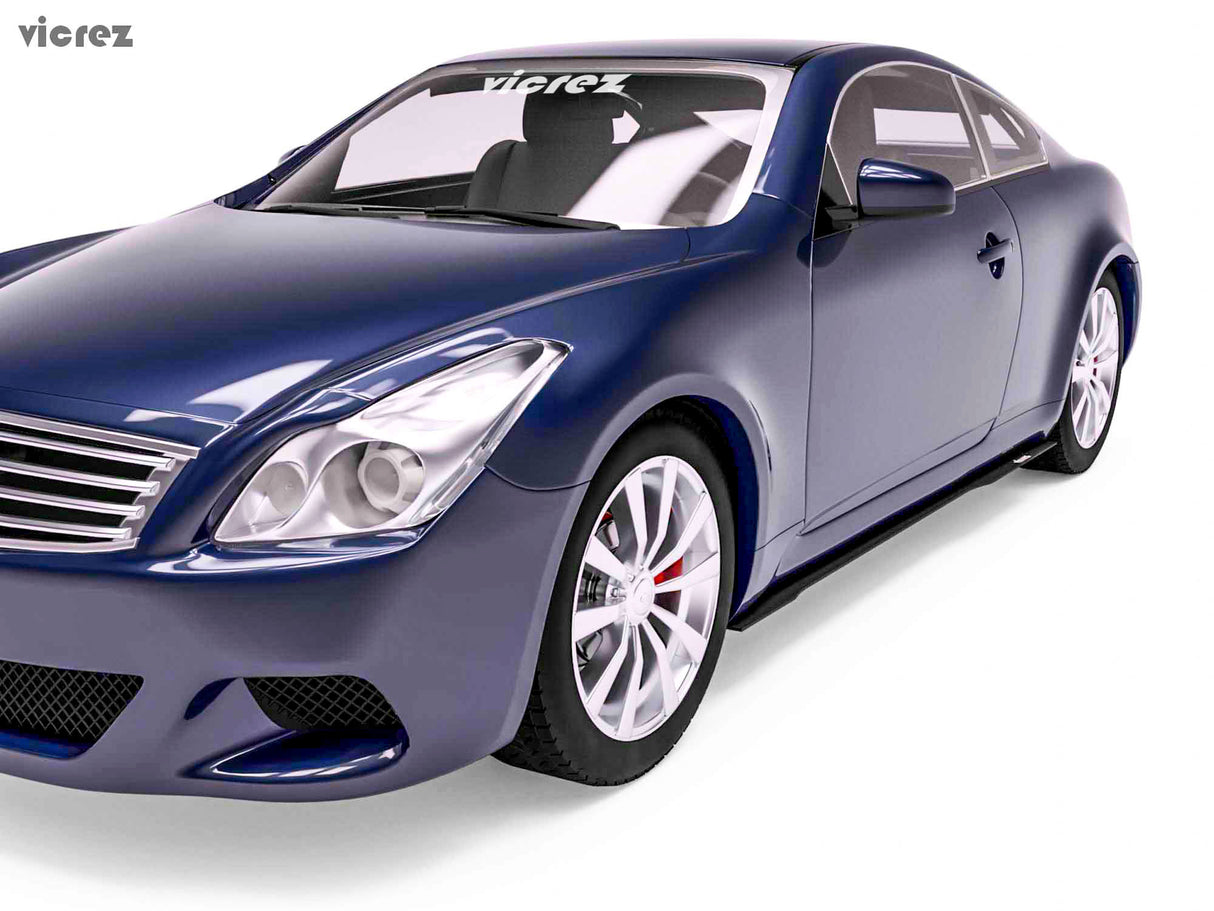 2008-2015 Infiniti G37 Q60 V3R Style Side Skirt Splitters - Vicrez