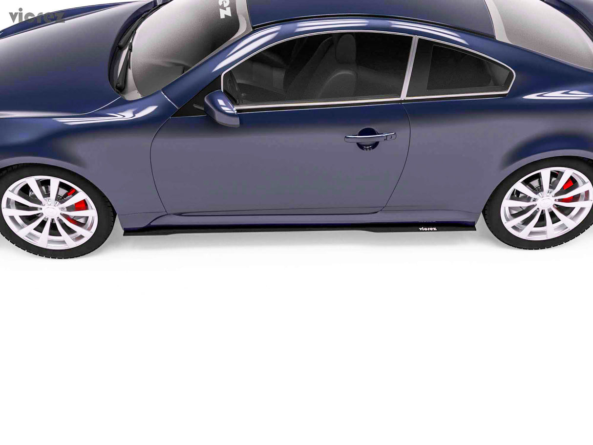 2008-2015 Infiniti G37 Q60 V3R Style Side Skirt Splitters - Vicrez