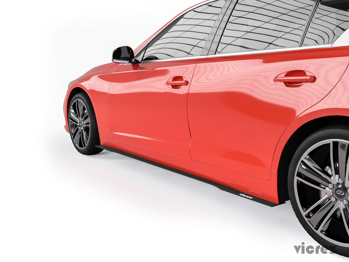 2014-2019 Infiniti Q50 VZ3 Style Side Skirt Splitters - Vicrez