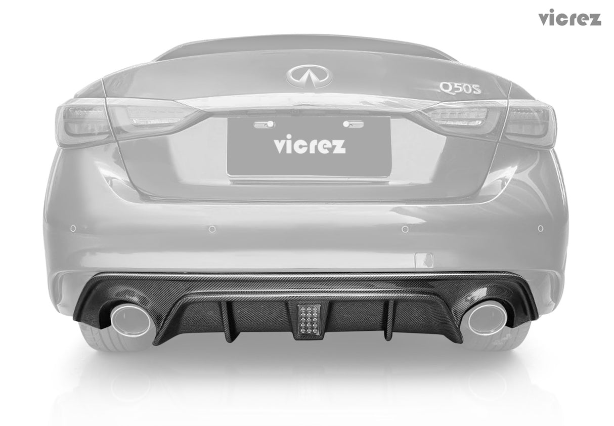 2018-2021 Infiniti Q50 Ldz Style Rear Diffuser - Vicrez Carbon Fiber