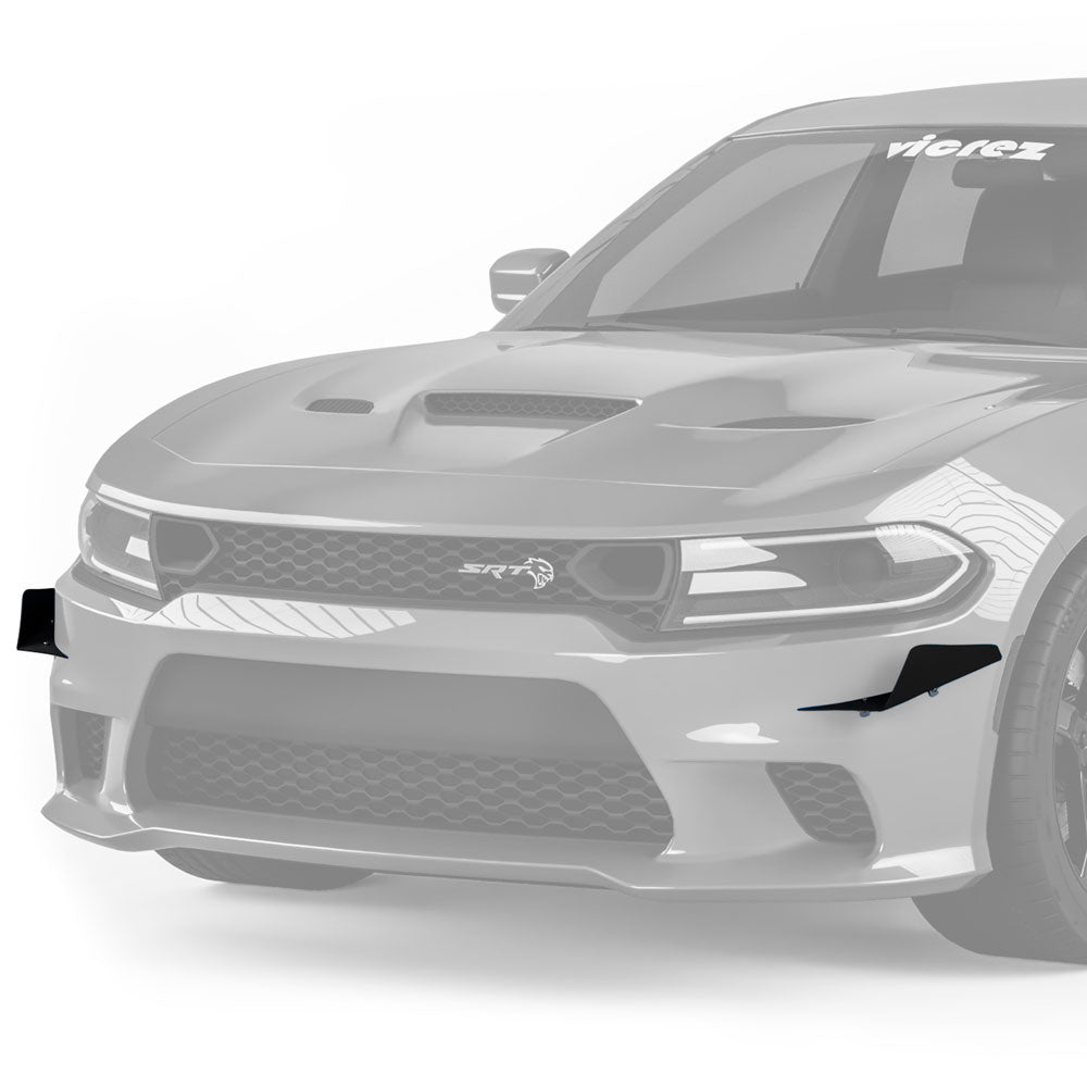 2015-2023 Dodge Charger SRT L2R Style Front Bumper Canards - Vicrez