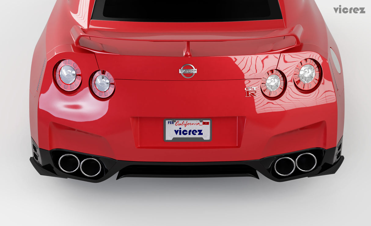 2007-2019 Nissan GTR LV Style Rear Bumper Side Splitters - Vicrez