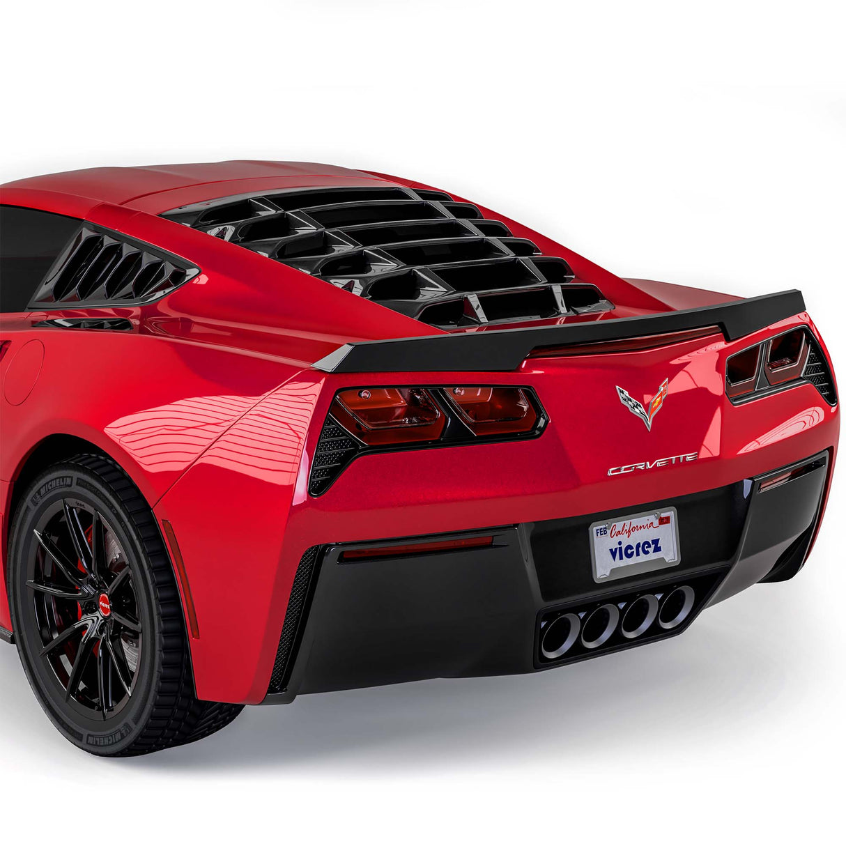 2014-2019 Chevrolet Corvette C7 LV Style Rear & Quarter Window Louvers - Vicrez