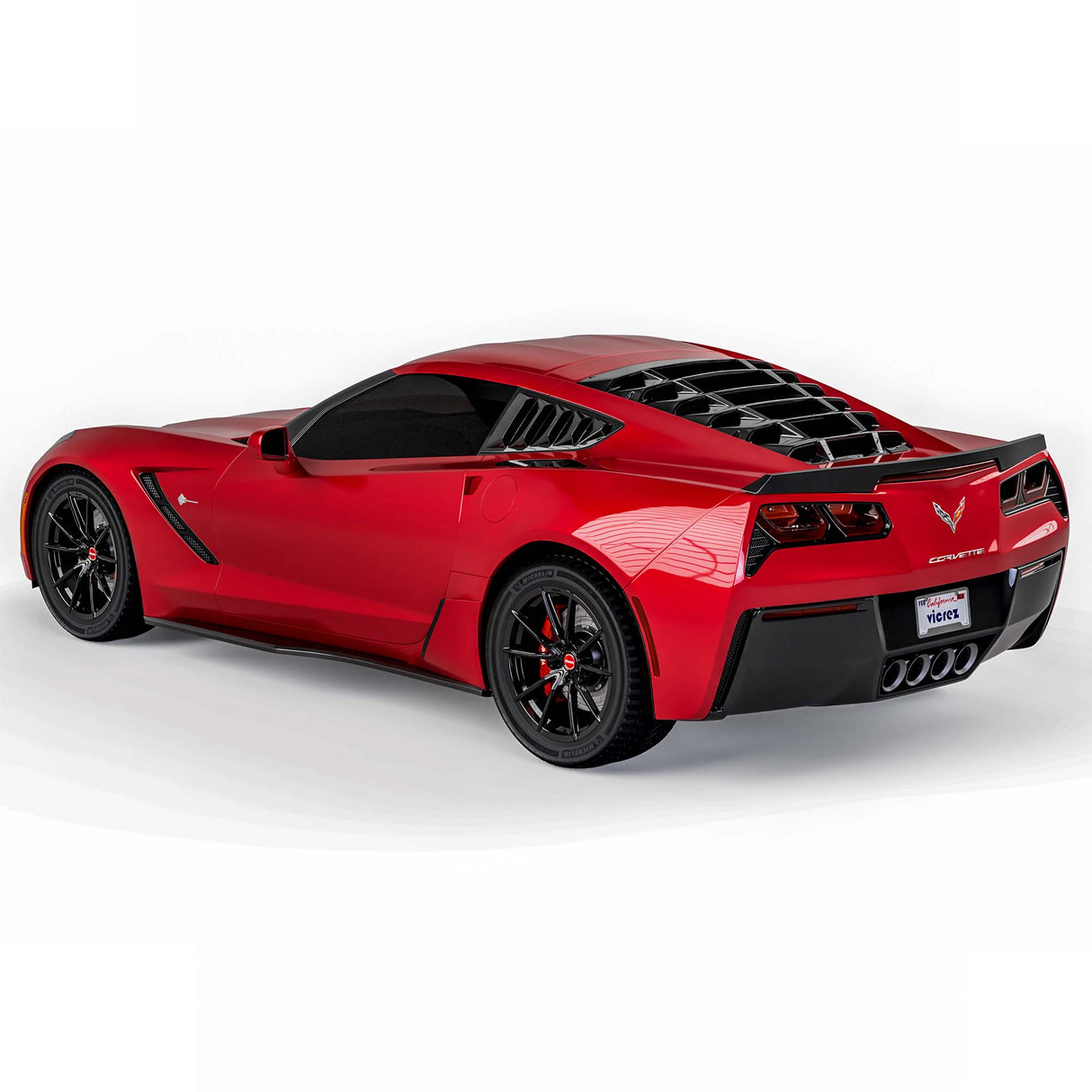 2014-2019 Chevrolet Corvette C7 LV Style Rear & Quarter Window Louvers - Vicrez