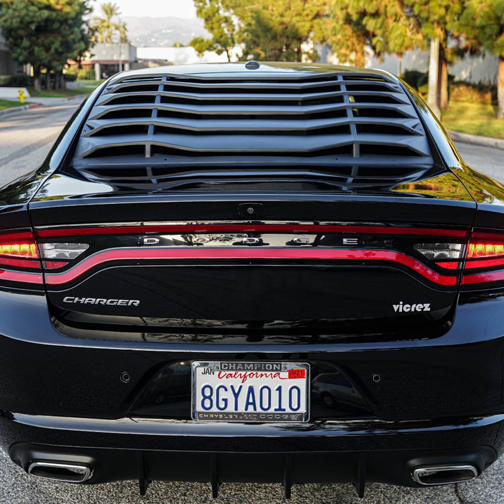 2011-2023 Dodge Charger LV Style Rear + Quarter Window Louvers - Vicrez