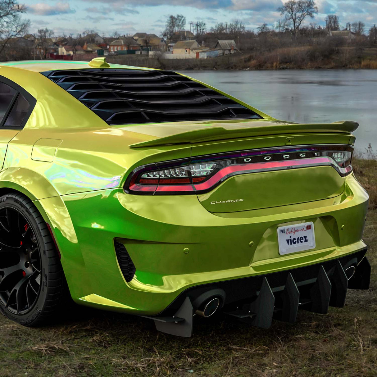 2011-2023 Dodge Charger LV Style Rear + Quarter Window Louvers - Vicrez