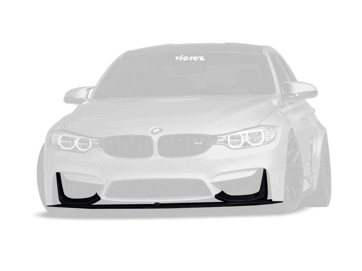 2014-2019 BMW M3/M4 M Style Front Bumper Lip Chin Spoiler - Vicrez