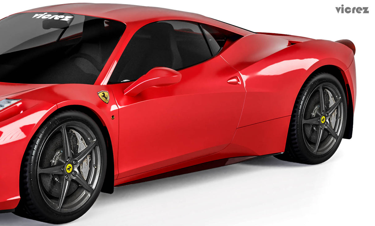 2009-2015 Ferrari 458 Front and Rear Mud Flaps - Vicrez