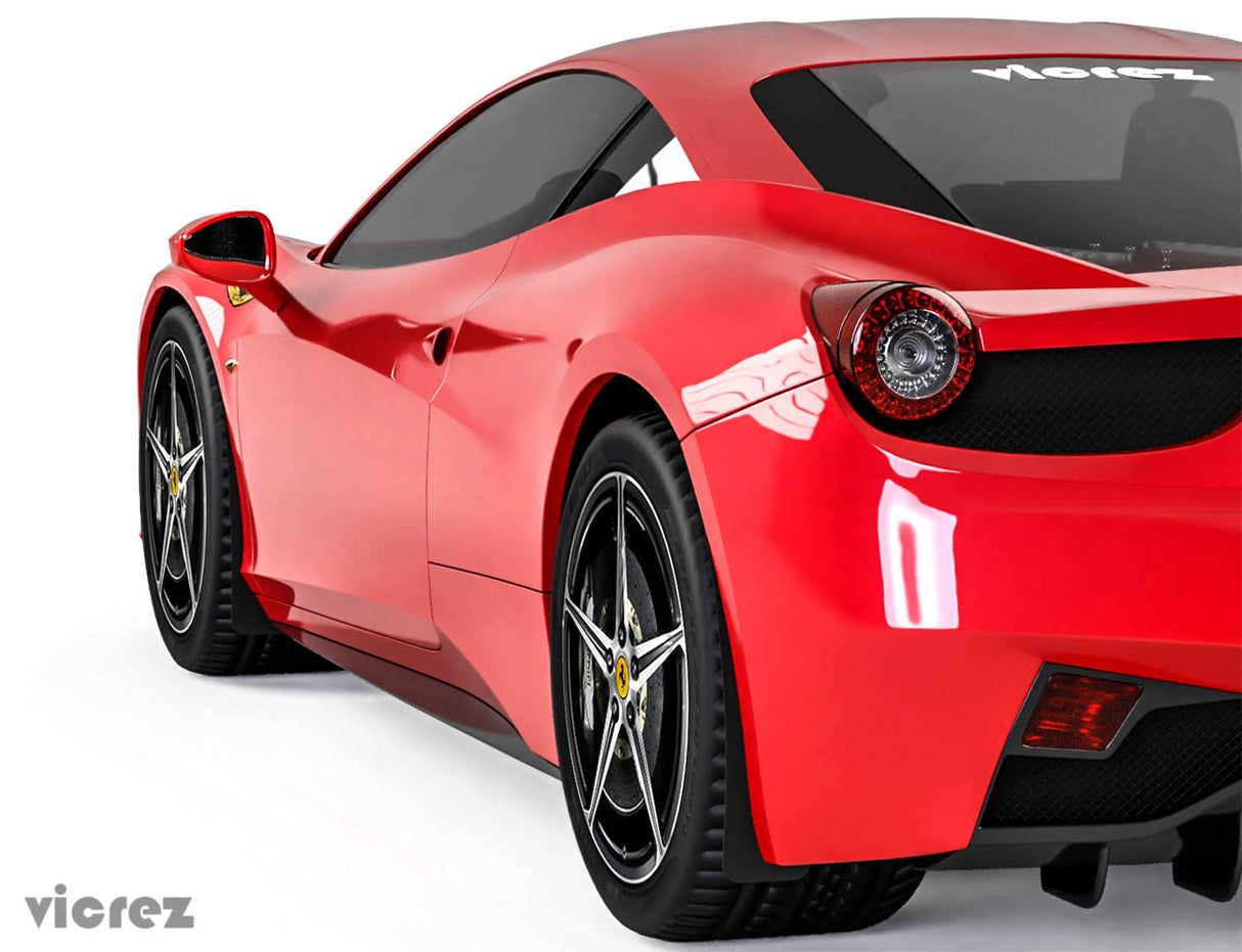 2009-2015 Ferrari 458 Front and Rear Mud Flaps - Vicrez