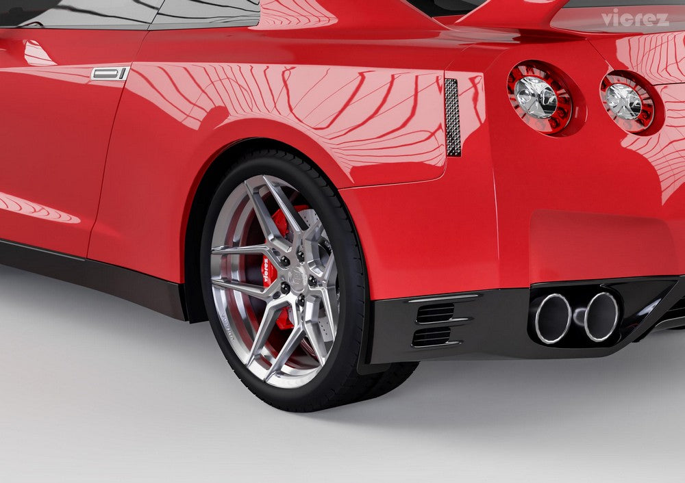 2007-2019 Nissan GTR R35 Front and Rear Mud Flaps - Vicrez
