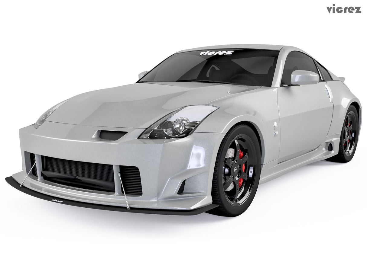 2003-2008 Nissan 350Z ING Style Front Bumper Lip Splitter - Vicrez