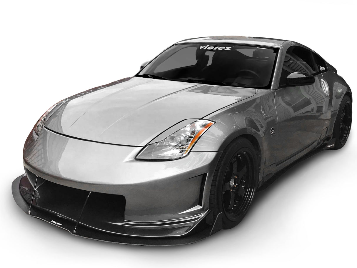 2003-2018 Nissan 350Z/370Z N3R/V3R Style Front Bumper Lip Splitter - Vicrez