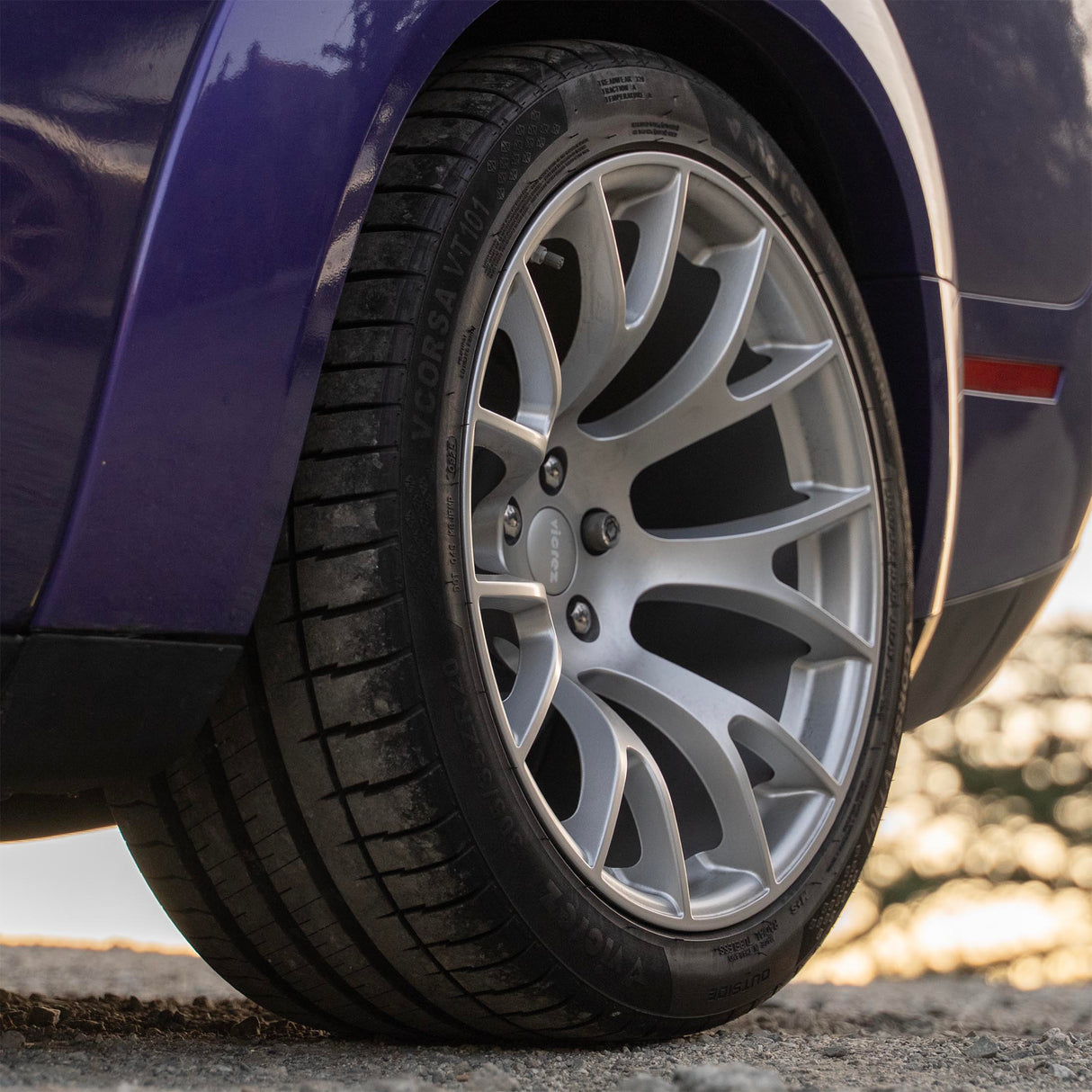 20x11 Hellcat Style Widebody Matte Silver Wheels & Tire Package - Vicrez