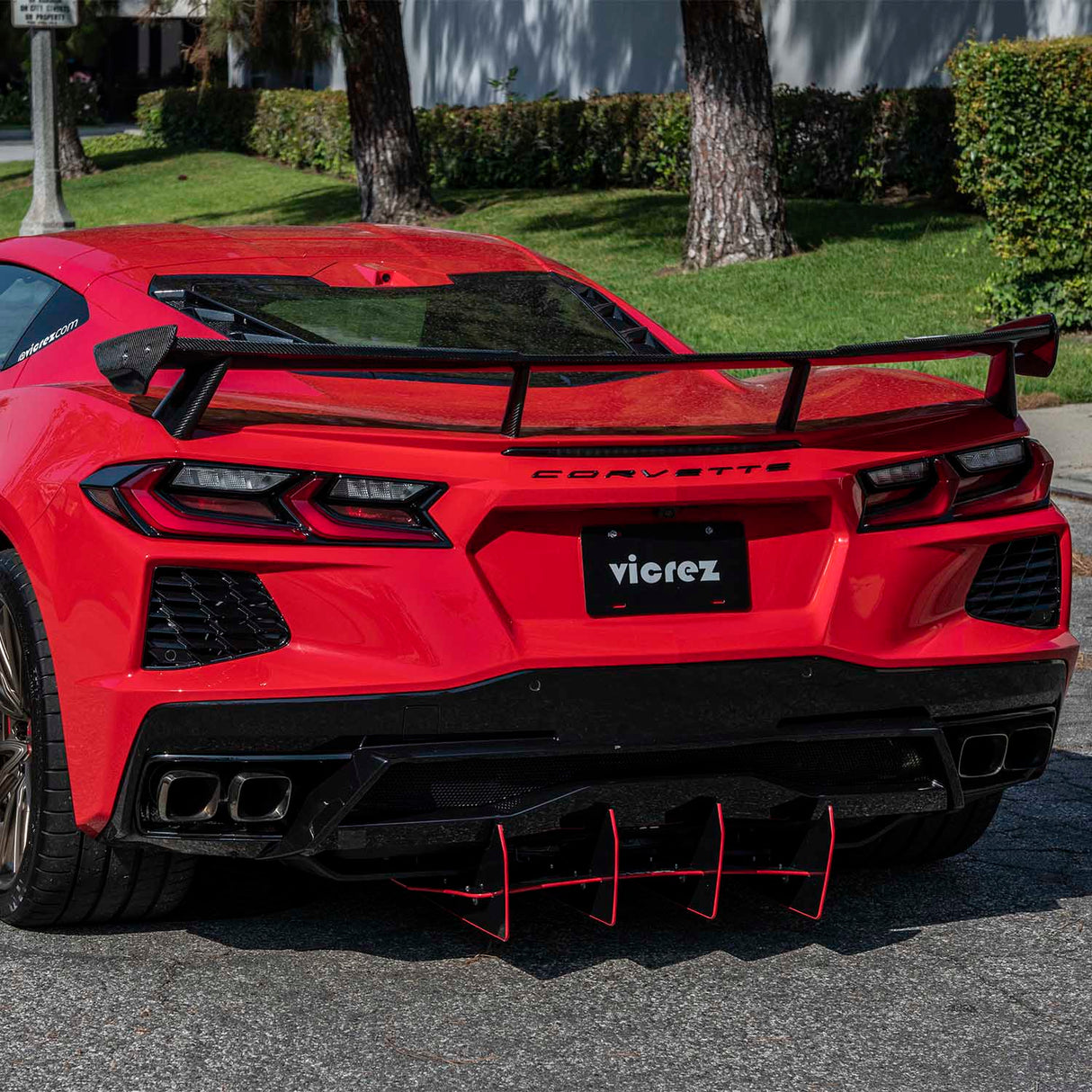 2020-2026 Chevrolet Corvette C8 High Wing Style Rear Spoiler - Vicrez Carbon Fiber